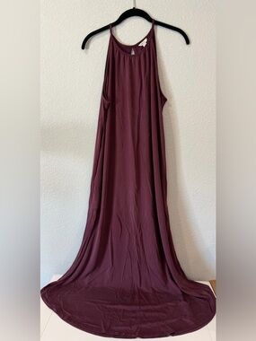 CATO Women's Sleeveless Maxi Dress in Burgundy
